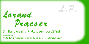 lorand pracser business card